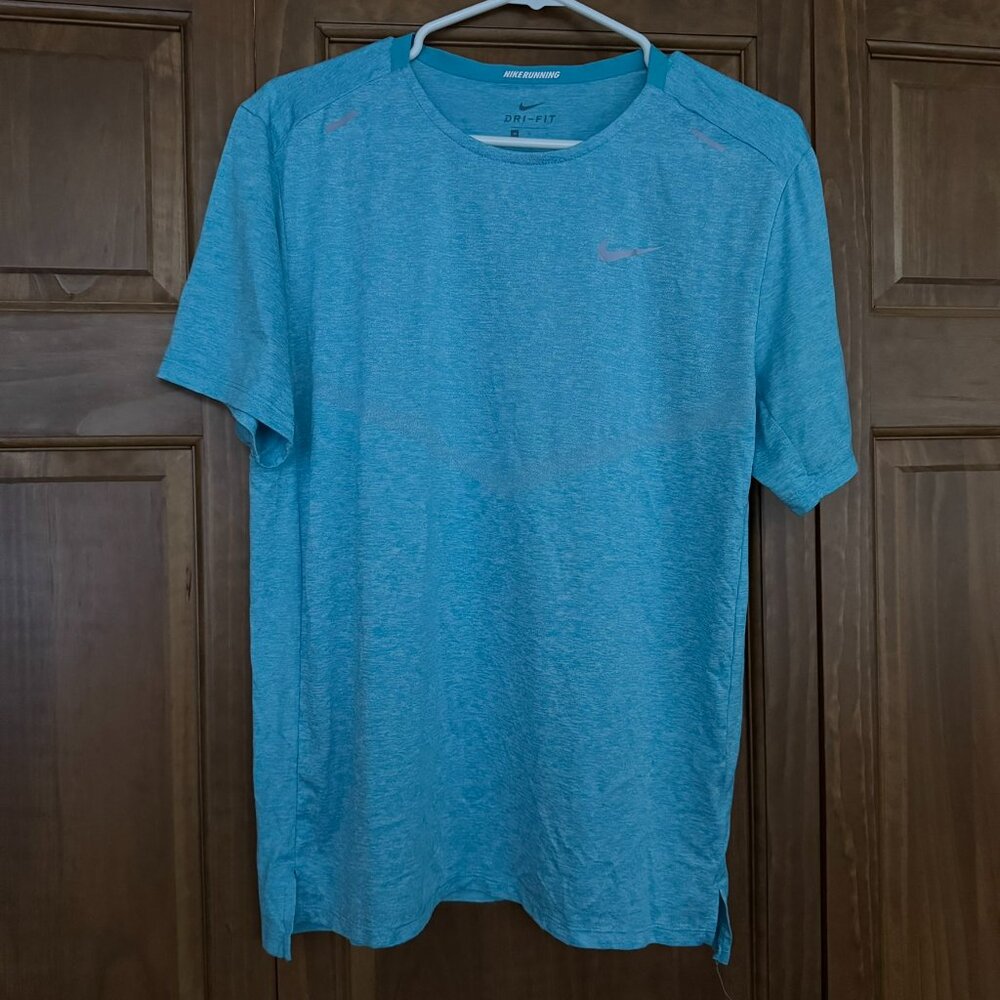 Nike Dri-FIT Rise 365 Running Top — Men’s Performance Tee, Size Medium, Blue